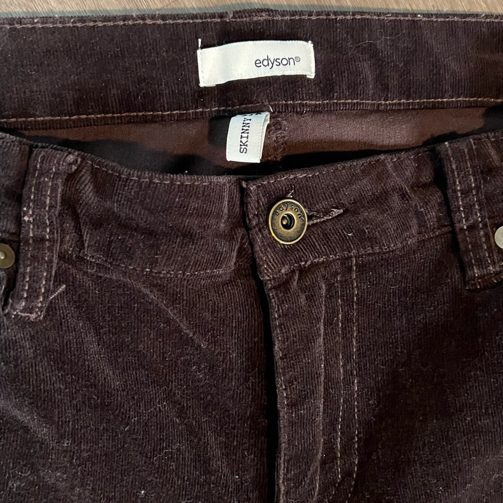 Edyson Brown High Rise corduroy skinny pants size 31p - Picture 4 of 5